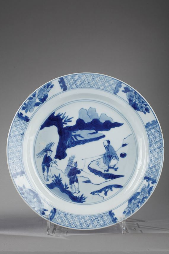 Pair of plates porcelain blue and white | MasterArt